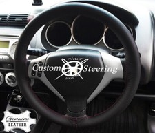 Per Honda Jazz Vero Volante IN Pelle Cover 01-13 Bordeaux 2 Punto Fai da Te