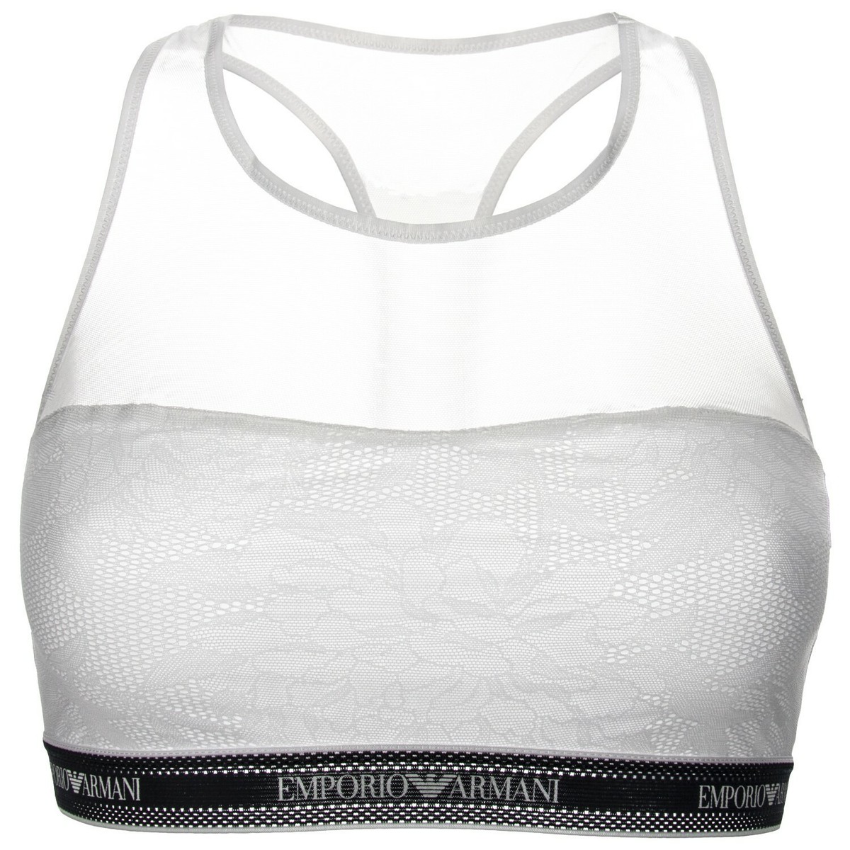 Emporio Armani Sporty Lace Visibility Bralette White/Blue S