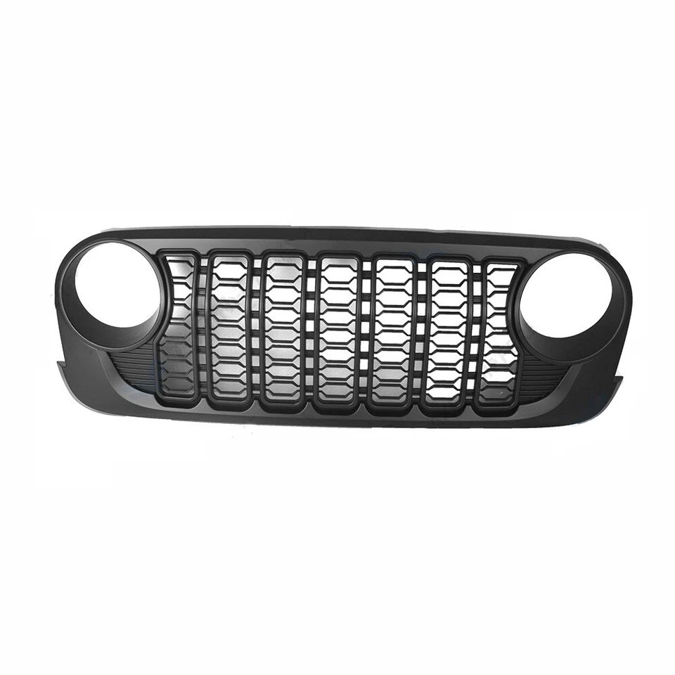 ABS Black Front Bumper Center Grille B Style For 2007-2017 Jeep Wrangler JK SUV  - Image 2 of 4