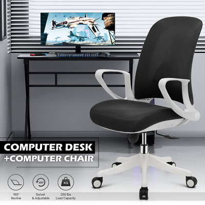 [EXECUTIVE CHAIR+COMPUTER DESK] Wooden Study Table Task Seat Office Workstation