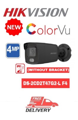 Hikvision DS-2CD2T47G2-L F4 (Schwarz) (ohne Halterung) ColorVu Festkamera NEU