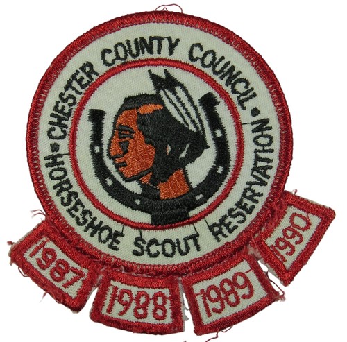 Chester County Council PA 1987-1990 Camp Hufeisenlager Aufnäher ROT Bdr (WY1034)