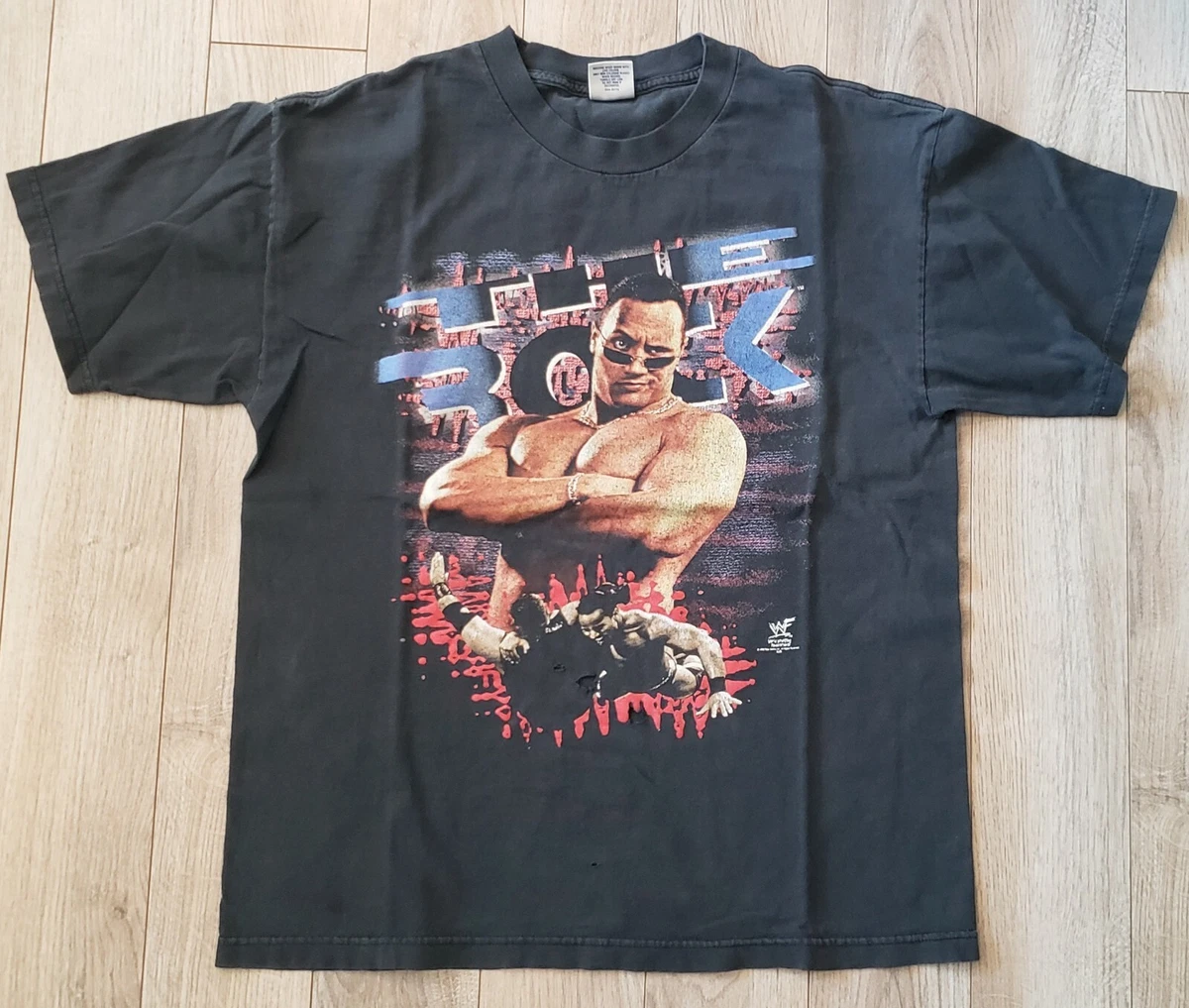 TRUE tolv Karu WWF WWE Vintage The Rock Wrestling T Shirt | eBay