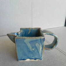 Studio-Made Blue Pottery Ceramic Creamer Pitcher