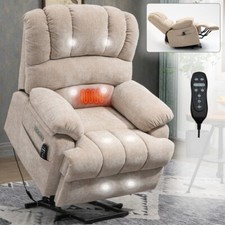 23" Seat Power Lift Recliner Chair w/ 8-Point Vibration Massage Lumbar Heating