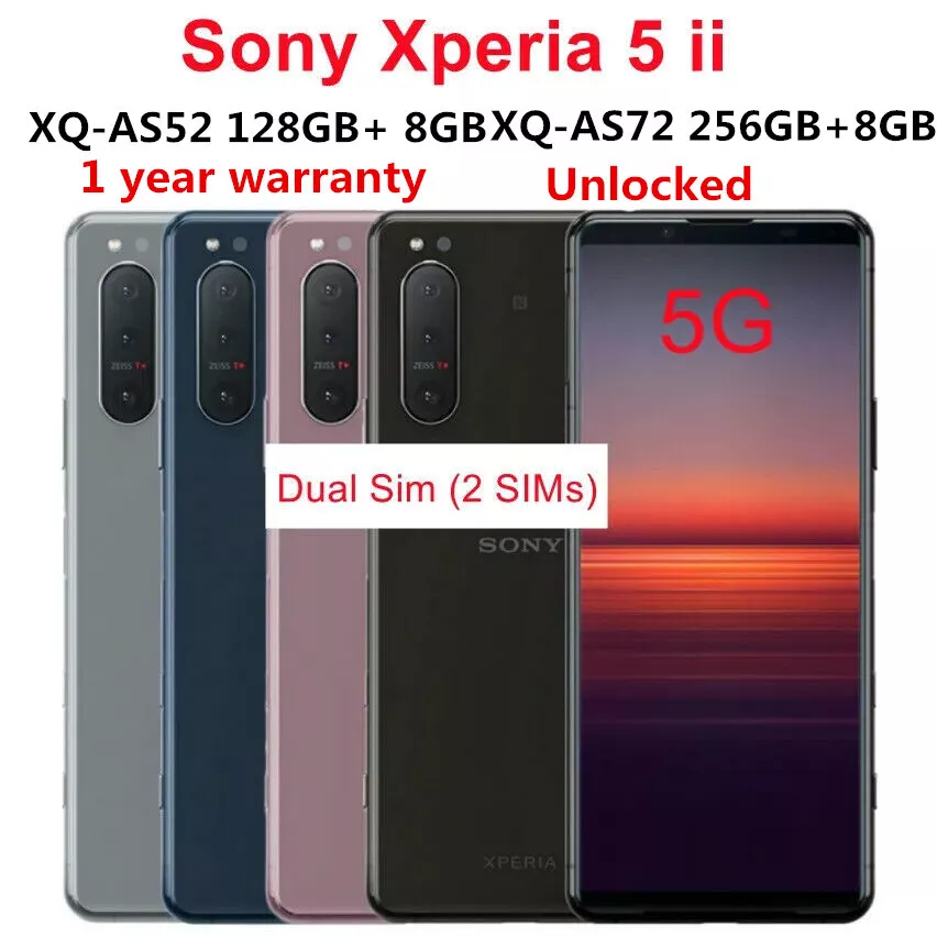 Sony Xperia 5 II XQ-AS72 XQ-AS52 5G 128GB 256GB Global version Phone New  Sealed