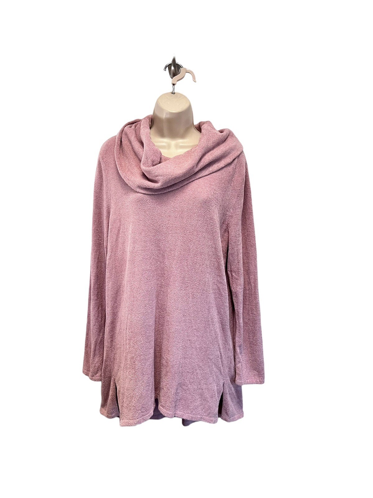 Barefoot Dreams Orchid Pink Cowlneck Cowl HighLow Tunic Sweater Size L
