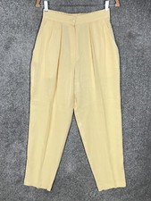 Vintage USA High Point Pleated High Rise Dress Pants Womens Size Medium Yellow