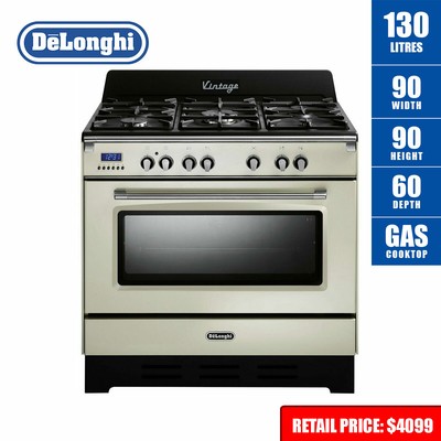 Delonghi Defv908cr 90cm Freestanding Dual Fuel Oven Stove Gas