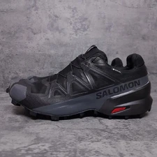 SALOMON Speedcross GTX Gore-Tex Trail Running Shoes Mens 10.5 Black 475690 Nby