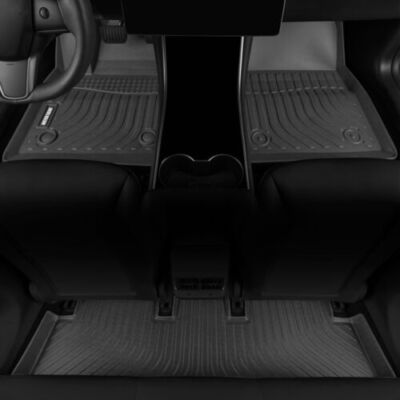 Motor Trend Premium Custom Fit Floor Mats Set Black for 2017-2021 Tesla Model 3