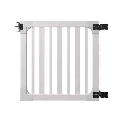 #ad 4 ft. x 4 ft. Sturbridge Vinyl Yard and Pool Fence Gate with Stainless Steel Har