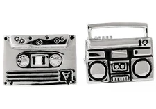 Boom Box Cassette Cufflinks Stereo Groom Wedding Fancy Gift Box Free Ship USA