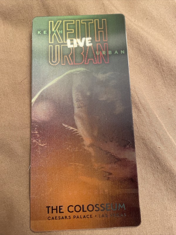 Keith urban 3-d collector ticket From Las Vegas Show On 9/24/2021