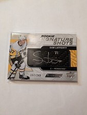 2019-20 UD Engrained Rookie Signature Shots AUTO Sam Lafferty /249 Penguins