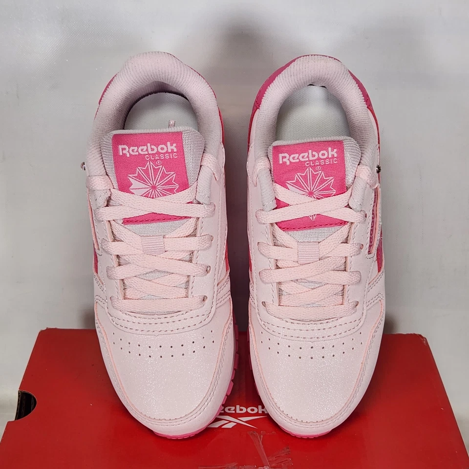Talla 11 Niños Pequeños - Reebok Cuero Clásico - Baya / Rosa / Blanco Foto 3 de 4