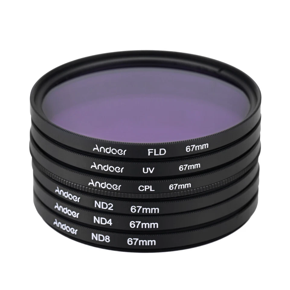 Andoer 67mm +CPL+FLD+(ND2 ND4 ND8) Filter Kit Set for Nikon  A1X2 - Image 3 of 4