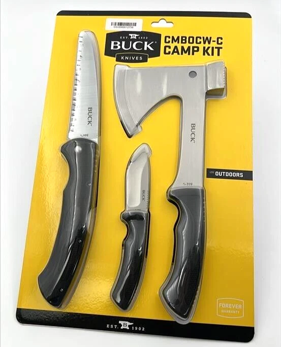 BUCK Knives Camp Kit Folding Saw, Fixed Blade Knife with Sheath, Axe with Sheath - Image 2 of 4