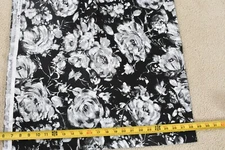 By 1/2 Yd, Large White Floral on Black Quilt Cotton, Dear Stella, P6489