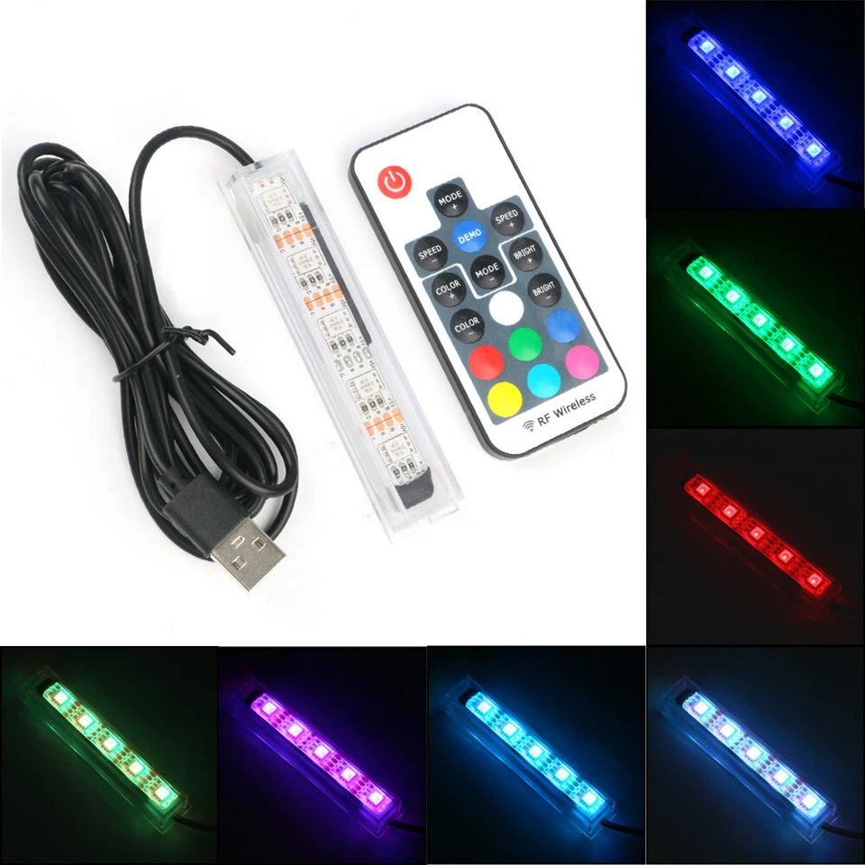 1pc Small LED Fish Tank Light with Remote Control Submersible Aquarium Light New - Image 4 of 4