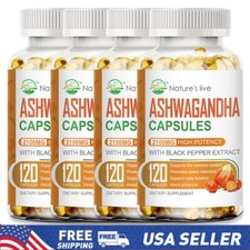 Ashwagandha 120 Capsules 2100mg Organic Root Extract Supplement for Women  Men