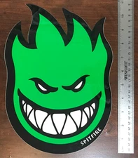 Spitfire Green Bighead Sticker 11.25 in x 8 in Classic XL Skateboard Decal