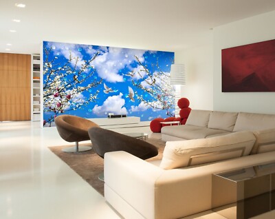3D Flower Branch Bird ZHUA6086 Wallpaper Wall Murals Removable Self-adhesive Ann