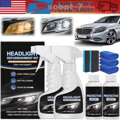 1~3x Automotive Headlamp Restoration Fluid Kit Headlight Polishing Cleaner 120ml