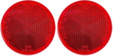 2" Round Red Reflector with Super Strong Adhesive, DOT/SAE Appro Color: 2X RED
