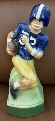 1974 EZRA BROOKS PORCELAIN DECANTER MICHIGAN WOLVERINES FOOTBALL PLAYER