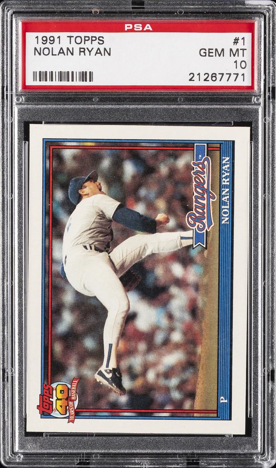 1991 TOPPS #1 NOLAN RYAN PSA 10