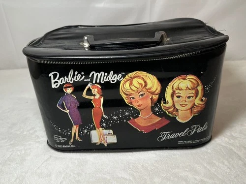 1963 Mattel Barbie and Midge Travel Pals Vinyl Case Vintage