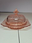 JEANNETTE  "ADAM" PINK DEPRESSION GLASS  BUTTER DISH & LID Circa 1932-1934 — photo 1