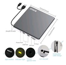 Nuovo Bunud USB C CD/DVD esterno Superdrive compatibile con Apple o Windows 