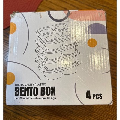 Shantou Hongyi Bento Box Set 4 Piece Multicolor 4-Compartment Microwave Safe