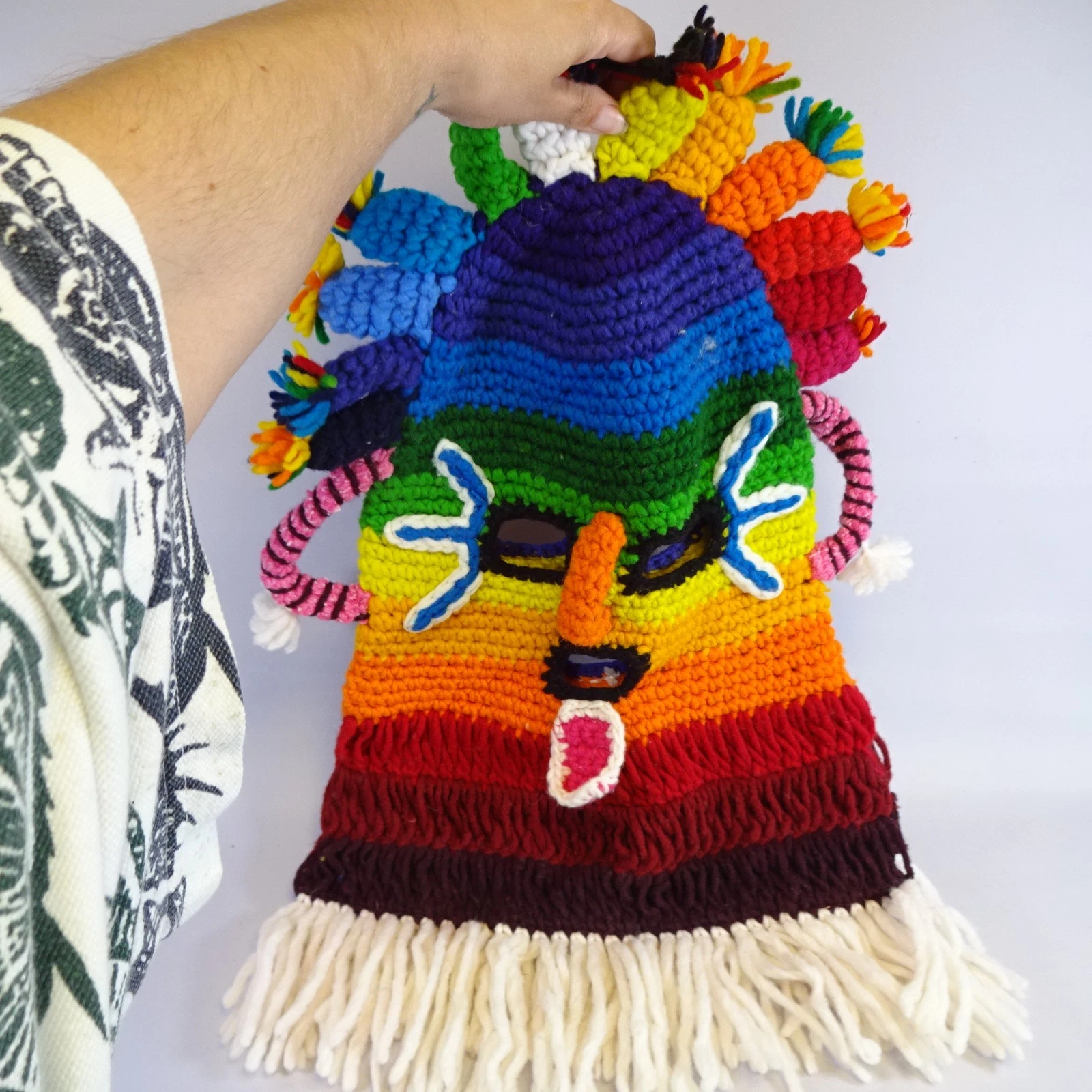 Aya Huma Diablo Umo Ancient Inca Mask Ecuador Inti Raymi Festival Balaclava