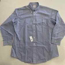 NWT Brooks Brothers The Original Polo Shirt Regular Fit 17-34 Blue Stripes