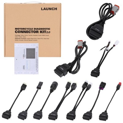 LAUNCH Motorcycle Diagnostic Connector Kit 2.0 Read DTCs, Clear DTCs, Datastream