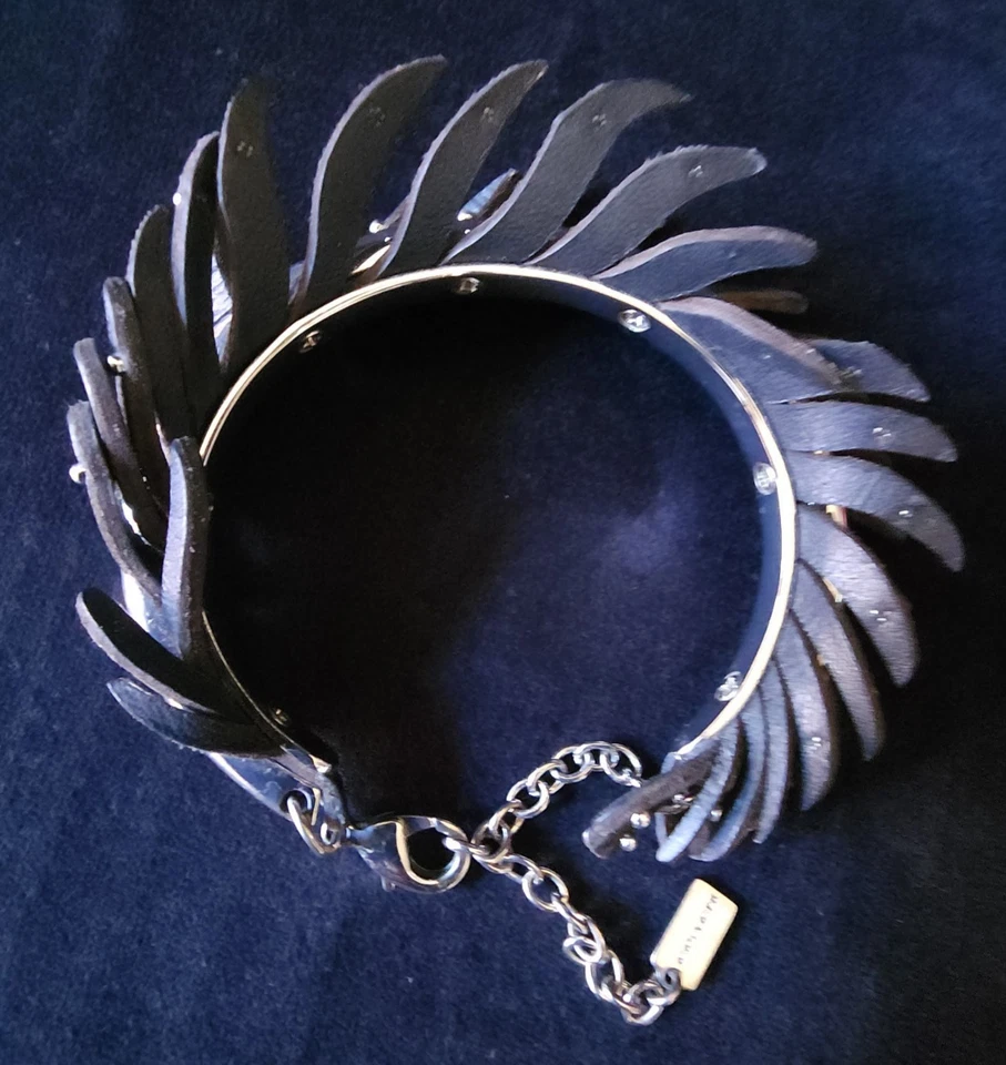 Auténtico brazalete Coach para mujer de cuero y plateado joyería de moda Foto 4 de 4