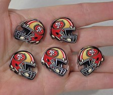 10 Pc 49ers Helmet - Acrylic Focal Beads - Beadable Pens Jewelry & Keychains