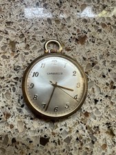 Vintage Caravelle Gold Toned Openface Pocket Watch Working Tested Great Conditio