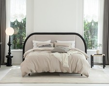 Linen Duvet Cover Full - Linen and Cotton Blend Duvet Cover Set, Soft and Coo...