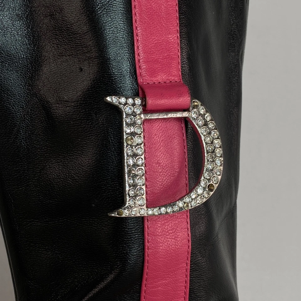 Высокий сделанный на заказ "D" ботинки 38 черный розовый кожаный 7,5 8 итальянский Mamas stiletto D - Изображение 4 из 4