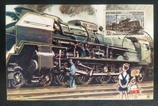 Carte Maximum Premier Jour Timbre Locomotive Électrification N° 1024 Obli 1955