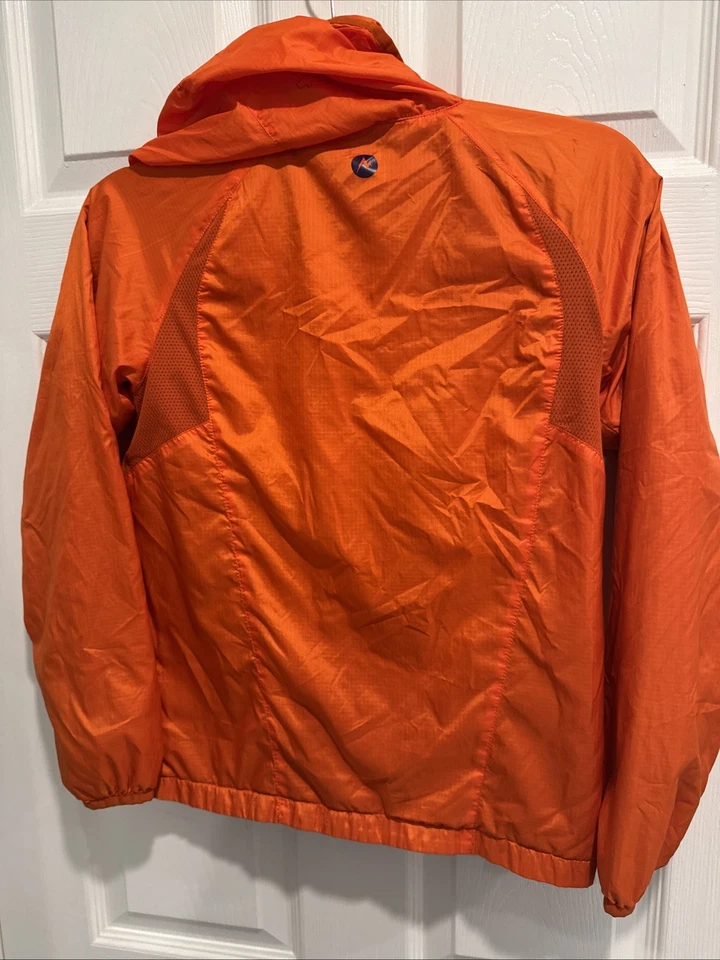 Cortavientos Marmot, con capucha, naranja, talla grande para niños Foto 2 de 3