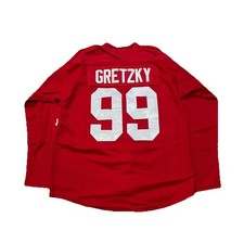 Wayne Gretzky #99 1991 Canada Cup Large Authentic Hockey Jersey Captain Red