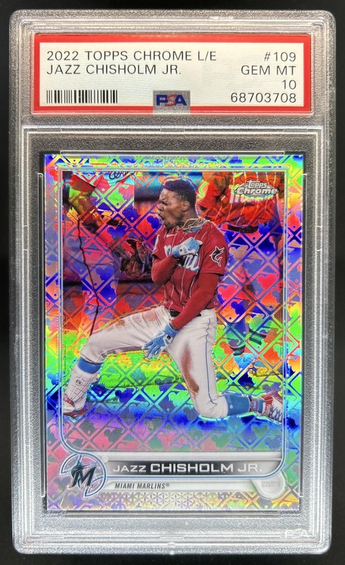 2022 Topps Chrome Logofractor Jazz Chisholm Jr. #109 Marlins PSA 10 GEM MINT