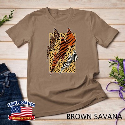 Leopard Tiger Cheetah Zebra Lightning Animal Print Unisex T-Shirt