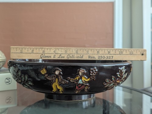 Vtg Red Wing Pottery USA Dancing Pheasant Large Serving Bowl Mid Cen Kitsch Art - Picture 19 of 23