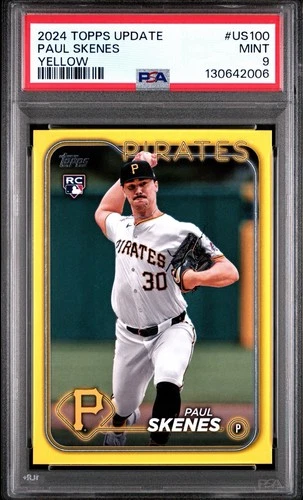 2024 Topps Update Series - Paul Skenes #US100 Yellow White Uniform (RC) PSA 9